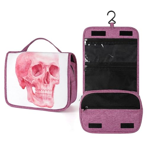 Kulturbeutel für Damen, Motiv: Halloween-Totenkopf-Motiv, zum Aufhängen, Make-up-Organizer mit Haken für Shampoo, Wasserfarben Kulturbeutel für Damen, Motiv: Halloween-Totenkopf-Motiv, zum Aufhängen, Make-up-Organizer mit Haken für Shampoo, Wasserfarben von Jubonexis