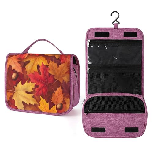 Kulturbeutel für Damen, Motiv: Herbstblätter, zum Aufhängen, Make-up-Organizer mit Haken für Shampoo Kulturbeutel für Damen, Motiv: Herbstblätter, zum Aufhängen, Make-up-Organizer mit Haken für Shampoo von Jubonexis
