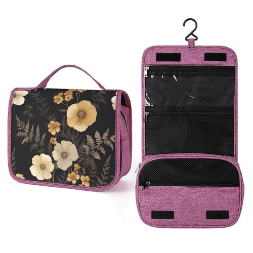 Kulturbeutel für Damen, Motiv: zarte Vintage-Blumen, zum Aufhängen, Make-up-Organizer mit Haken für Shampoo Kulturbeutel für Damen, Motiv: zarte Vintage-Blumen, zum Aufhängen, Make-up-Organizer mit Haken für Shampoo von Jubonexis