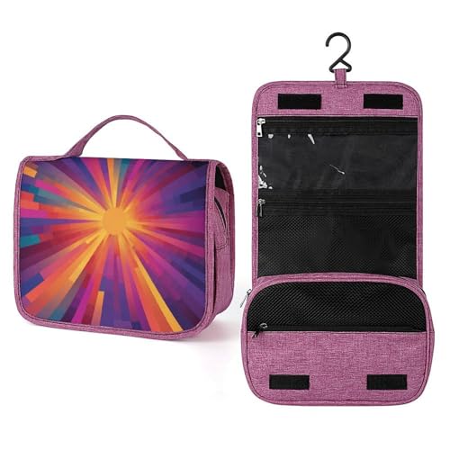 Kulturbeutel für Damen, abstrakte Sonnenstrahlen, zum Aufhängen, Make-up-Organizer mit Haken für Shampoo Kulturbeutel für Damen, abstrakte Sonnenstrahlen, zum Aufhängen, Make-up-Organizer mit Haken für Shampoo von Jubonexis