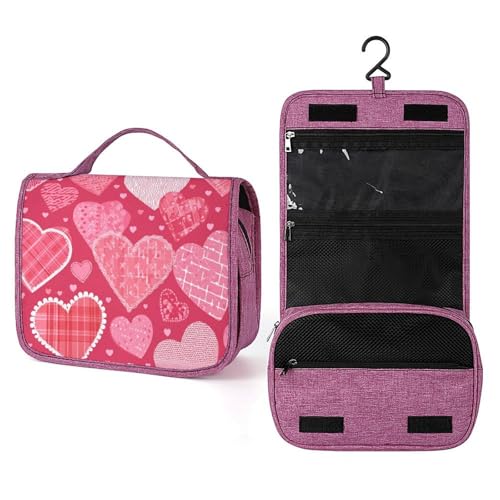 Kulturbeutel für Damen, mit rotem Herz, zum Aufhängen, Make-up-Organizer mit Haken für Shampoo Kulturbeutel für Damen, mit rotem Herz, zum Aufhängen, Make-up-Organizer mit Haken für Shampoo von Jubonexis