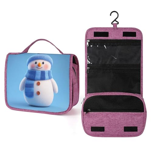 Kulturbeutel für Damen, niedlicher Schneemann mit blauem Hut, zum Aufhängen, Make-up-Organizer mit Haken für Shampoo Kulturbeutel für Damen, niedlicher Schneemann mit blauem Hut, zum Aufhängen, Make-up-Organizer mit Haken für Shampoo von Jubonexis