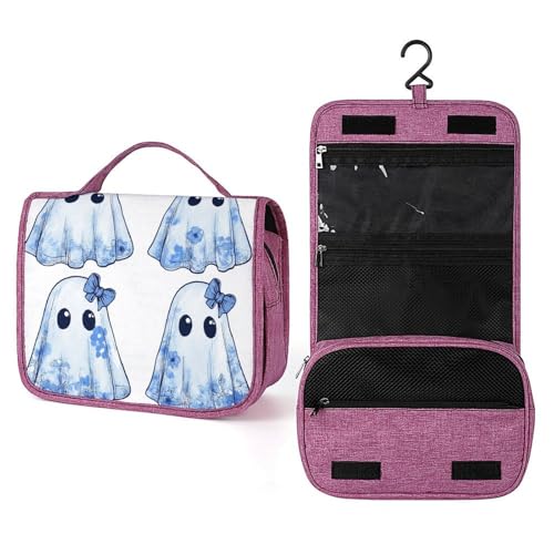 Kulturbeutel für Damen, niedliches Geist-Design, zartes blaues Blumenmuster, zum Aufhängen, Make-up-Organizer mit Haken für Shampoo Kulturbeutel für Damen, niedliches Geist-Design, zartes blaues Blumenmuster, zum Aufhängen, Make-up-Organizer mit Haken für Shampoo von Jubonexis