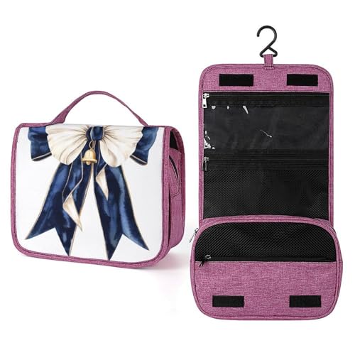 Kulturbeutel mit Satinschleife, Samtband, goldene Glocke, Reise-Kulturbeutel für Damen, zum Aufhängen, Make-up-Organizer mit Haken für Shampoo, Weiß Kulturbeutel mit Satinschleife, Samtband, goldene Glocke, Reise-Kulturbeutel für Damen, zum Aufhängen, Make-up-Organizer mit Haken für Shampoo, Weiß von Jubonexis