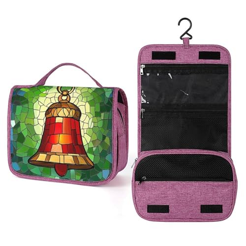 Kulturbeutel mit Weihnachtsglocke, Buntglas, Reise-Kulturbeutel für Damen, hängender Make-up-Organizer mit Haken für Shampoo Kulturbeutel mit Weihnachtsglocke, Buntglas, Reise-Kulturbeutel für Damen, hängender Make-up-Organizer mit Haken für Shampoo von Jubonexis
