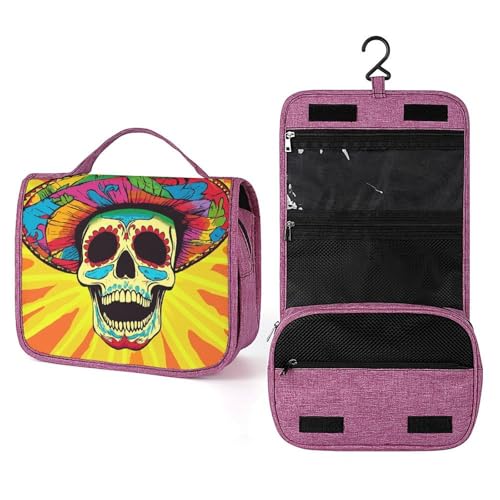 Mexiko Totenkopf-Reise-Kulturbeutel für Damen, zum Aufhängen, Make-up-Organizer mit Haken für Shampoo Mexiko Totenkopf-Reise-Kulturbeutel für Damen, zum Aufhängen, Make-up-Organizer mit Haken für Shampoo von Jubonexis