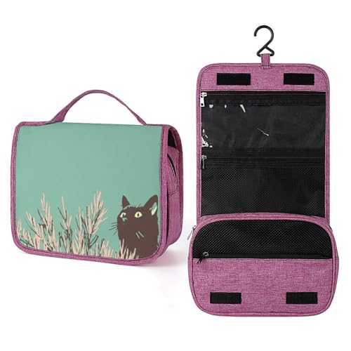 Minimale Reise-Kulturbeutel im Retro-Stil für Damen, mit Haken für Shampoo, Schwarz Minimale Reise-Kulturbeutel im Retro-Stil für Damen, mit Haken für Shampoo, Schwarz von Jubonexis