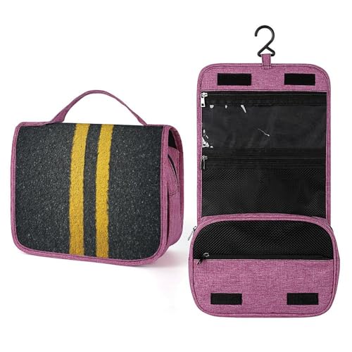 Reise-Kulturbeutel für Damen, Asphalt mit gelben Linien, hängender Make-up-Organizer mit Haken für Shampoo Reise-Kulturbeutel für Damen, Asphalt mit gelben Linien, hängender Make-up-Organizer mit Haken für Shampoo von Jubonexis