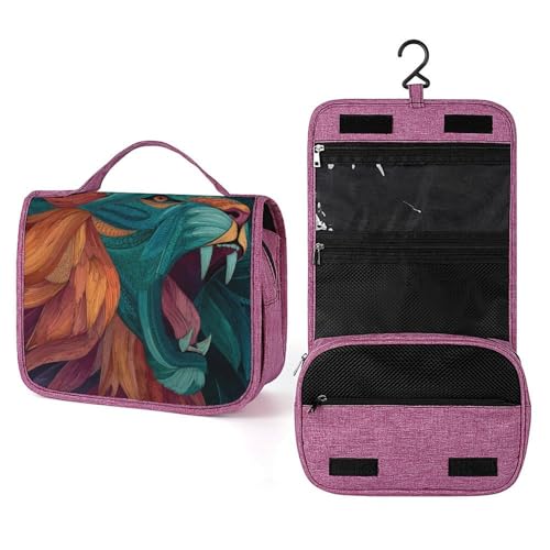 Reise-Kulturbeutel für Damen, Motiv: Brüllender Löwenkopf, zum Aufhängen, Make-up-Organizer mit Haken für Shampoo Reise-Kulturbeutel für Damen, Motiv: Brüllender Löwenkopf, zum Aufhängen, Make-up-Organizer mit Haken für Shampoo von Jubonexis