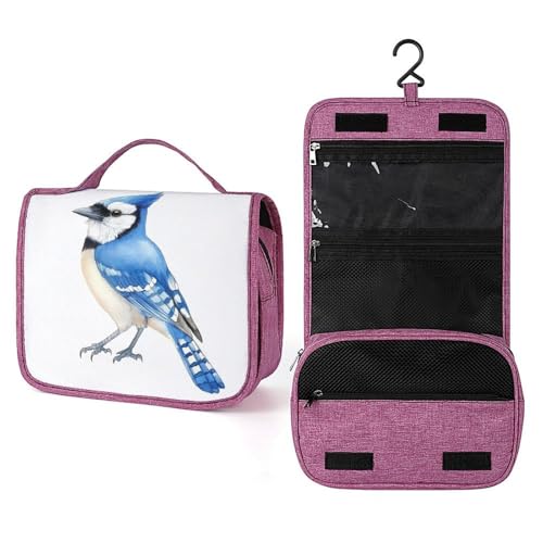 Reise-Kulturbeutel für Damen, Motiv: blauer Vogel, zum Aufhängen, Make-up-Organizer mit Haken für Shampoo Reise-Kulturbeutel für Damen, Motiv: blauer Vogel, zum Aufhängen, Make-up-Organizer mit Haken für Shampoo von Jubonexis