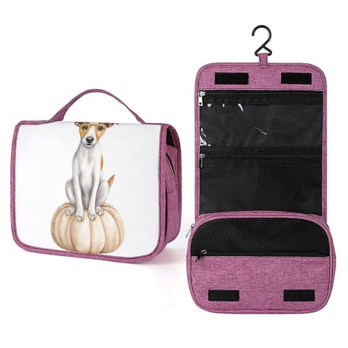 Reise-Kulturbeutel für Damen, Motiv: rosa Blume auf großem Kürbis, zum Aufhängen, Make-up-Organizer mit Haken für Shampoo Reise-Kulturbeutel für Damen, Motiv: rosa Blume auf großem Kürbis, zum Aufhängen, Make-up-Organizer mit Haken für Shampoo von Jubonexis