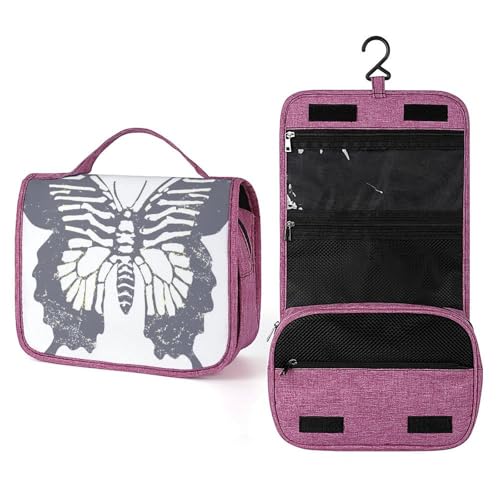 Reise-Kulturbeutel für Damen, Schmetterling-Tattoo-Muster, zum Aufhängen, Make-up-Organizer mit Haken für Shampoo Reise-Kulturbeutel für Damen, Schmetterling-Tattoo-Muster, zum Aufhängen, Make-up-Organizer mit Haken für Shampoo von Jubonexis
