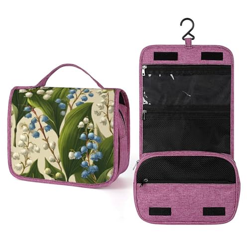 Reise-Kulturbeutel für Damen, Vintage-Stil, mit blauen und weißen Blumen, zum Aufhängen, Make-up-Organizer mit Haken für Shampoo Reise-Kulturbeutel für Damen, Vintage-Stil, mit blauen und weißen Blumen, zum Aufhängen, Make-up-Organizer mit Haken für Shampoo von Jubonexis