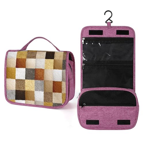 Reise-Kulturbeutel für Damen, zum Aufhängen, Make-up-Organizer mit Haken für Shampoo, Beige / Goldbraun Reise-Kulturbeutel für Damen, zum Aufhängen, Make-up-Organizer mit Haken für Shampoo, Beige / Goldbraun von Jubonexis