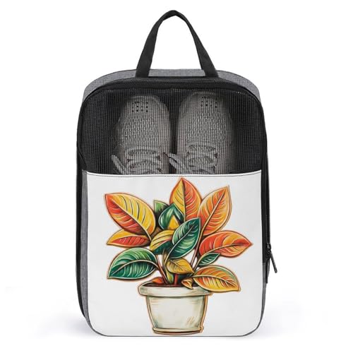 Schöne Laubpflanze im Topf, Schuhbeutel für Reisen, den täglichen Gebrauch, Anti-Staub-Aufbewahrung, Tragetasche, Golf-Schuhbeutel von Jubonexis