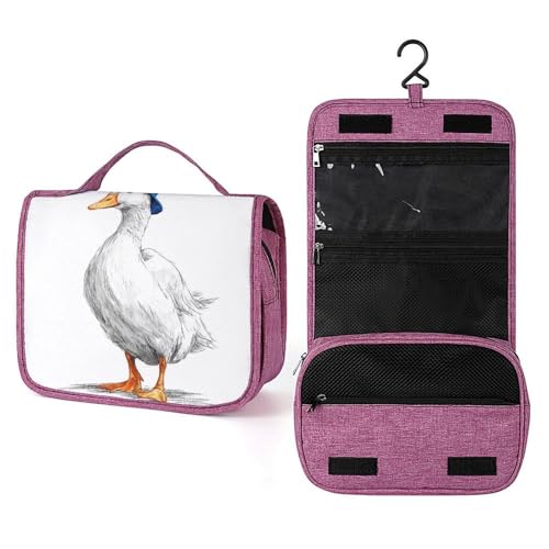 Simple Goose trägt eine blaue Baseballkappe, Reise-Kulturbeutel für Damen, Make-up-Organizer zum Aufhängen mit Haken für Shampoo Simple Goose trägt eine blaue Baseballkappe, Reise-Kulturbeutel für Damen, Make-up-Organizer zum Aufhängen mit Haken für Shampoo von Jubonexis