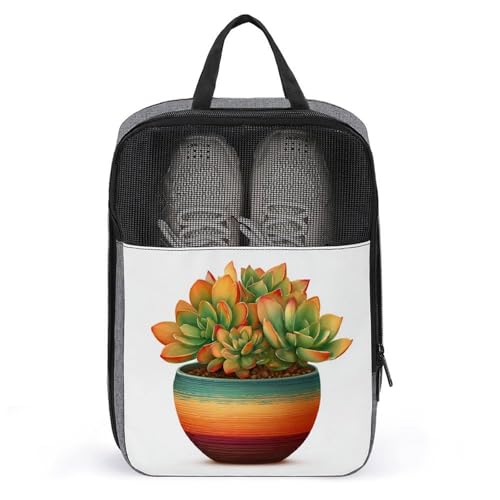 Sukkulente bunte Topf-Schuhtasche für Reisen, den täglichen Gebrauch, Anti-Staub-Aufbewahrung, Tragetasche, Golf-Schuhtasche von Jubonexis