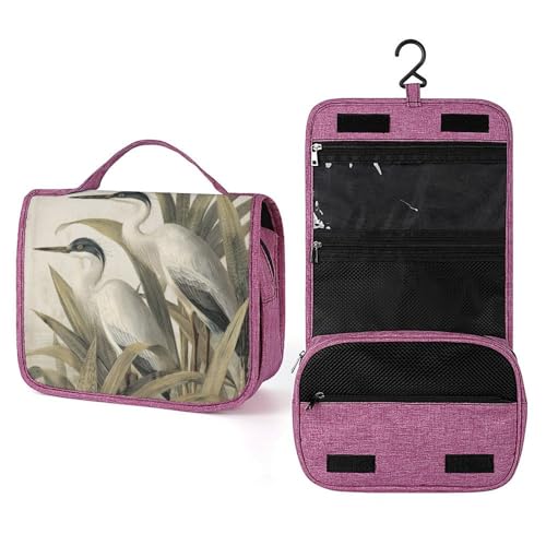 Two Herons Vintage Reise-Kulturbeutel für Damen, zum Aufhängen, Make-up-Organizer mit Haken für Shampoo Two Herons Vintage Reise-Kulturbeutel für Damen, zum Aufhängen, Make-up-Organizer mit Haken für Shampoo von Jubonexis
