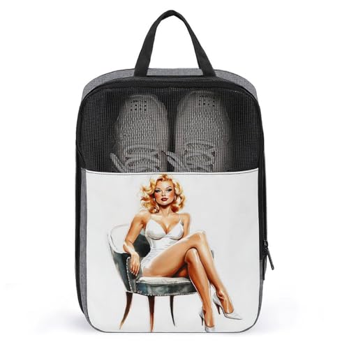 Vintage Aquarell Frau High Heels Schuhtasche für Reisen den täglichen Gebrauch Anti-Staub-Aufbewahrungstasche von Jubonexis