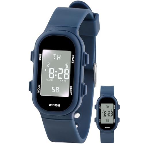 Juboos Kinderuhr Madchen, Armbanduhr Mädchen Junge Zeit Lernen Wasserdicht 3ATM,Uhr Kinder Analog 5-15 (Blau) von Juboos