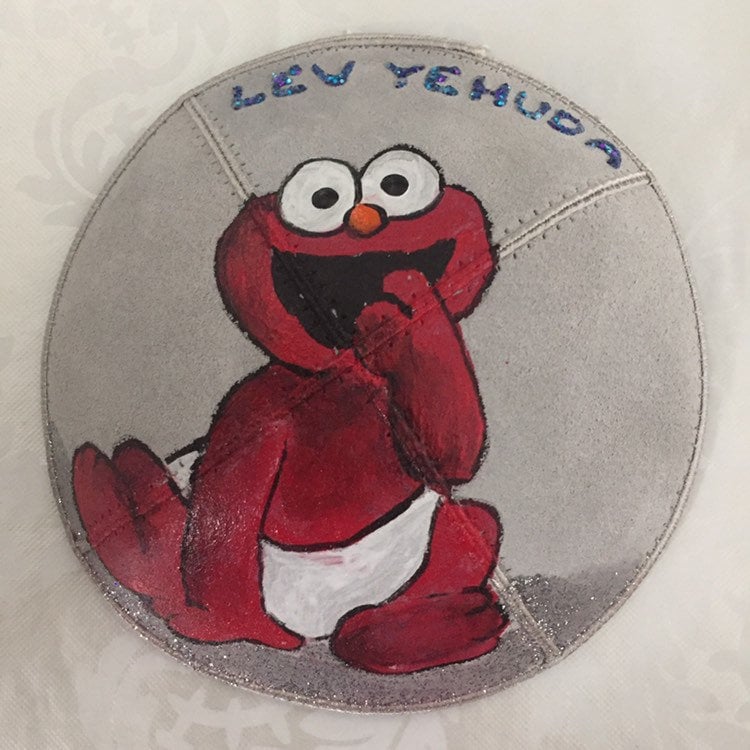 Handbemalte Wildleder Kippah von JudaicaArtByMolly