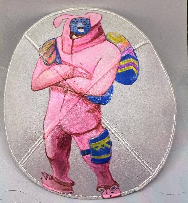 Individuell Handbemalte Wildlederkippa von JudaicaArtByMolly