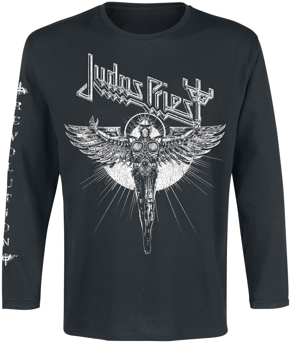 Judas Priest Langarmshirt - Revolution Album - S bis XXL - für Männer - Größe S - schwarz  - Lizenziertes Merchandise! von Judas Priest