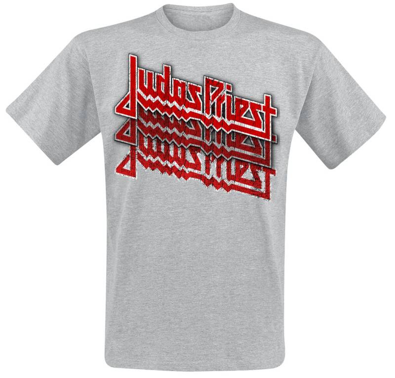 Judas Priest T-Shirt - Logo Fading Repeat - S bis M - für Männer - Größe S - grau meliert  - Lizenziertes Merchandise! von Judas Priest