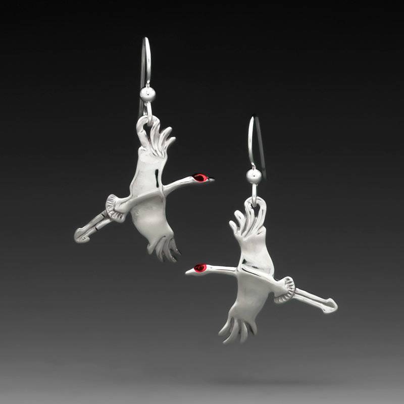 Kranich Ohrringe, Sandhill, Vogel Schmuck, Sterling Silber Zugvogel, Vögel Im Flug, Kostenloses Porto Kranich Ohrringe, Sandhill, Vogel Schmuck, Sterling Silber Zugvogel, Vögel Im Flug, Kostenloses Porto von JudieGummDesigns