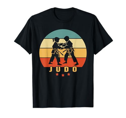 JUDO Kind retro sunset Motiv Junge und Mädchen machen Judo T-Shirt von Judo Kampfsport Geschenkideen für Judoka