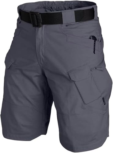 Herren Shorts Running Herren Classic Tactical Shorts Verbesserte wasserdichte, Schnell Trocknende, Kurze Hose Mit Mehreren Taschen Im Freien (DE/NL/SE/PL, Alphanumerisch, XL, Regular, Regular, Grey) von Judy1980