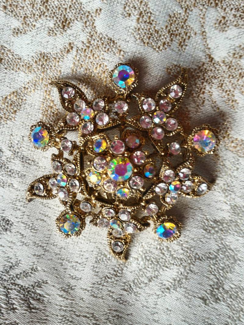 Vintage Irisierender Starburst Pin Anhänger 1950Er Jahre Brosche von JudysCache