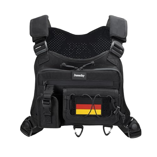 Jueachy Laufweste Herren Tactical Running Vest Reflektierend : Schnellspanner Lauftasche Jogging - Verstellbare Brustgurte Handytasche Joggen Laufrucksack für Workout Laufen Wandern Reisen Radfahren von Jueachy