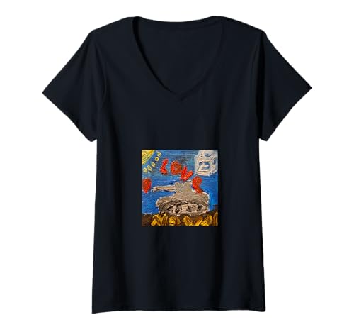 Damen Liebe//Kein Krieg T-Shirt mit V-Ausschnitt Damen Liebe//Kein Krieg T-Shirt mit V-Ausschnitt von Jürgen Hartl