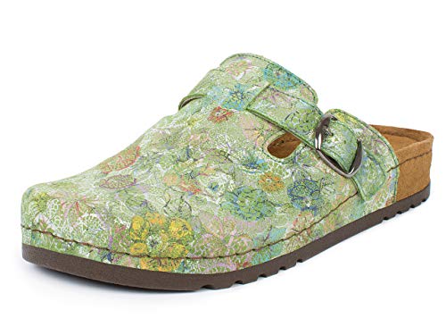 Jürgen Hirsch Damen Clog Ergo 05 rundum Leder Tief-Fußbett Antishock-Pad Komfortweite G (grün, Numeric_37) von Jürgen Hirsch