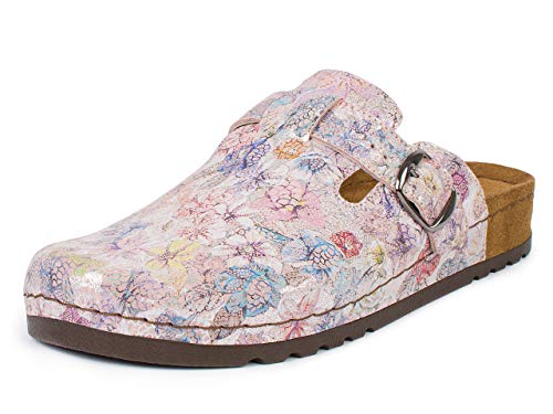 Jürgen Hirsch Damen Clog Ergo 05 rundum Leder Tief-Fußbett Antishock-Pad Komfortweite G (rose, Numeric_39) von Jürgen Hirsch