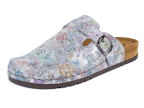 Jürgen Hirsch Damen Clog Ergo 05 rundum Leder Tief-Fußbett Antishock-Pad Komfortweite G (blau, Numeric_38) von Jürgen Hirsch