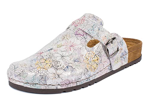 Jürgen Hirsch Damen Clog Ergo 05 rundum Leder Tief-Fußbett Antishock-Pad Komfortweite G (weiß, Numeric_37) von Jürgen Hirsch