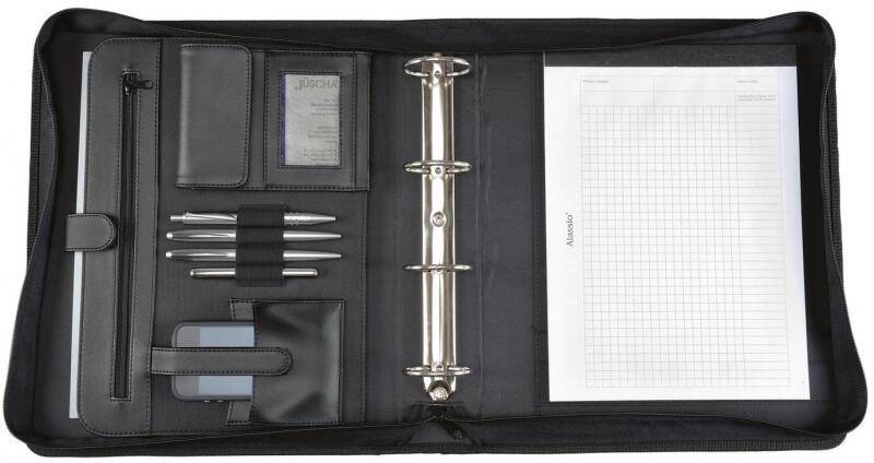 Jüscha - Alassio Arezzo Tagungsmappe DINA4 Lederimitat schwarz Schwarz von Jüscha