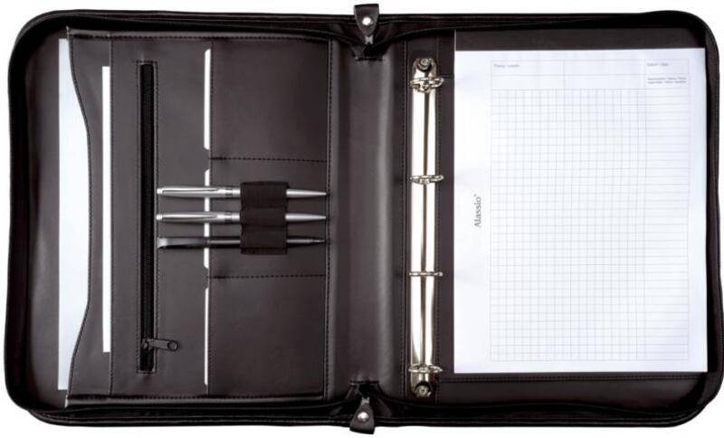 Jüscha - Jüscha Limone Ringbuchmappe DIN A4 echt Leder schwarz Schwarz von Jüscha