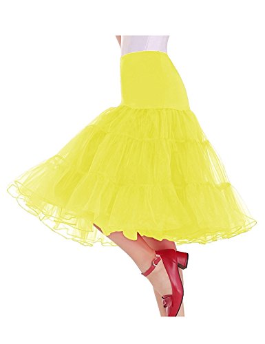 Jueshanzj Damen Vintage Ballett Tutu Unterröcke Petticoat Reifrock Gelb XXXXL von Jueshanzj