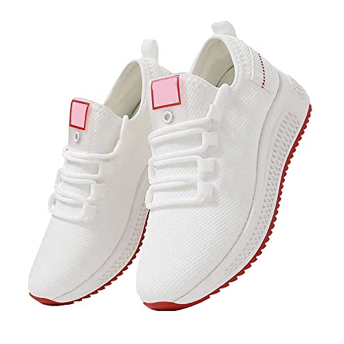 Jueshanzj Damenschuhe Sommer Sport Casual Mesh Atmungsaktiv Leicht, weiß, 39 2/3 EU von Jueshanzj