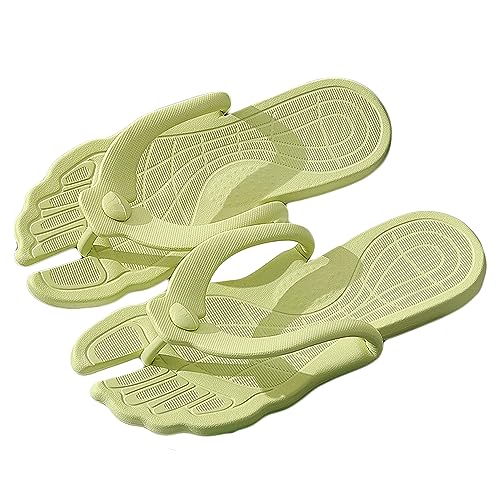 Jueshanzj Faltbare Hausschuhe Frauen Tragbare Meer Flip Flops, Grün, 6 von Jueshanzj