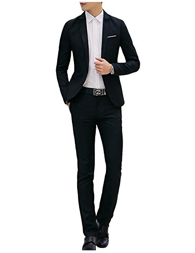 Jueshanzj Herren 2-Teilig Anzüge Freizeit Anzugjacke mit Anzughose Anzug Set Schwarz L Jueshanzj Herren 2-Teilig Anzüge Freizeit Anzugjacke mit Anzughose Anzug Set Schwarz L von Jueshanzj