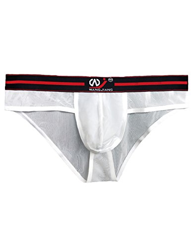 Jueshanzj Herren Transparent Bulge Pouch Unterhose Weiß XL von Jueshanzj