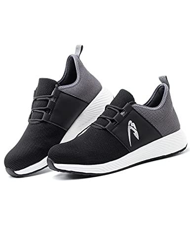 Jueshanzj Sicherheitsschuhe Herren Anti-Smash Arbeitsschuhe Leicht Atmungsaktiv Damen Sportlich Stahlkappe Schuhe Anti-Dash Schuhe, grau, 39 1/3 EU von Jueshanzj