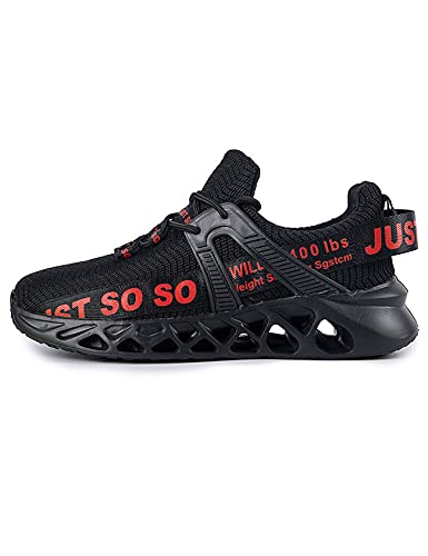 Jueshanzj Sportschuhe Atmungsaktive Fly Woven Freizeitschuhe Blade Laufschuhe Herren Große Größe Fluoreszierend Fluoreszierend, schwarz / rot, 46 EU von Jueshanzj