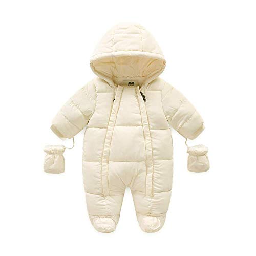 Jueshanzj Unisex Baby Schneeanzug Warm Winter Hoodie Mantel Gr. 6-9 Monate, weiß von Jueshanzj