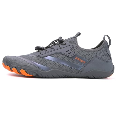 Jueshanzj Wasserschuhe Herren und Damen Atmungsaktiv Tauchen Schnorchelschuhe Outdoor rutschfeste Schuhe, Grau, 9.5 Women/9.5 Men von Jueshanzj