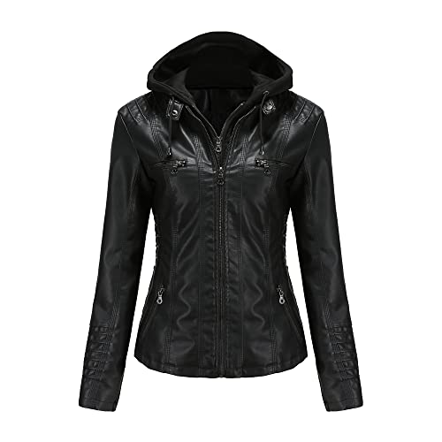 Jueshanzj lederjacke lederjacken für damen damen lederjacken kunstlederjacke damen damen lederjacke damen kunstlederjacke schwarz lederjacke für damen, Schwarz , 36 von Jueshanzj